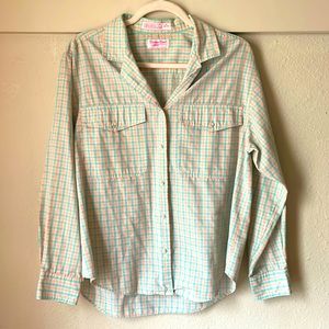 Vintage Carriage Court Sport plaid long sleeve button down blouse
